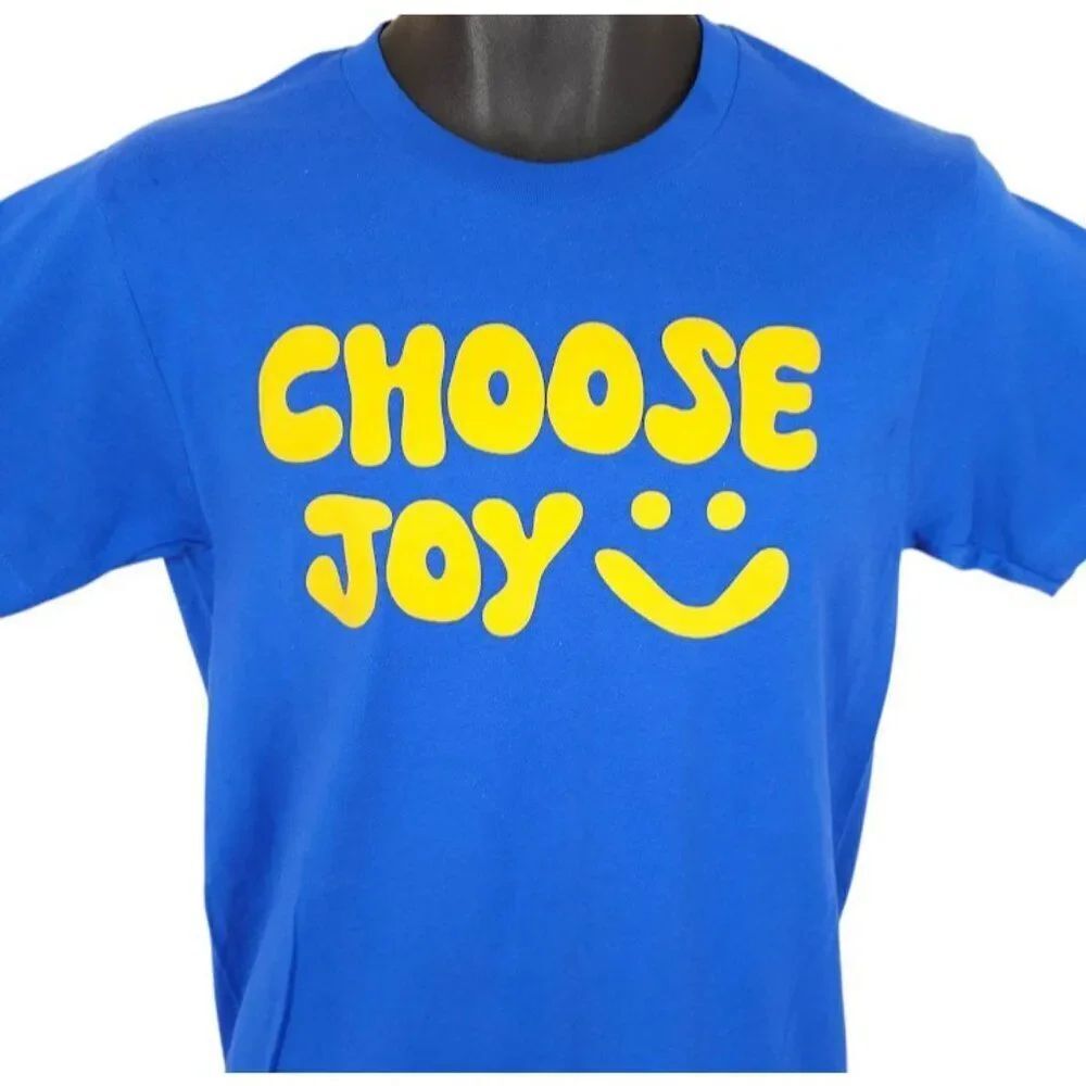 Choose Joy T Shirt Mens Size Small Blue Graphic Tee